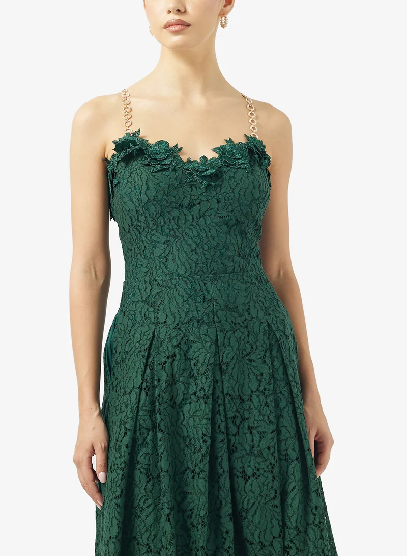 Just Me  Strappy Lace Detailed Midi Dress for Women | Best Price UAE
